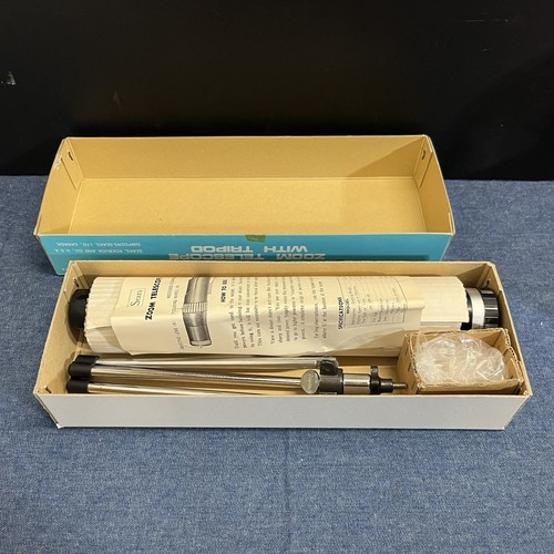 Vintage SEARS 8X -25X30MM Zoom Telescope w/ Tripod No. 6313 w/ Original Box - Picture 12 of 12