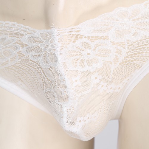 Herren Blumen Spitze Slips G-String niedriger Bund offener Po Tangas Sissy Unterwäsche sexy - Bild 5 von 49