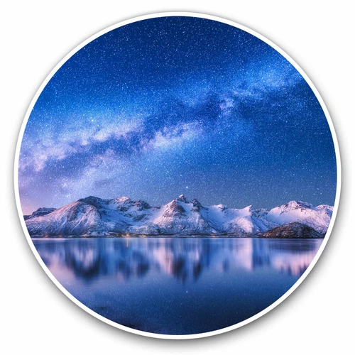 2 x Vinyl Stickers 20cm - Snowy Mountains Milky Way Cool Gift #3136