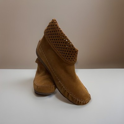 EMU Australia Ghostgum W11431 Hazelnut Suede Perforated Ankle Bootie 8 US