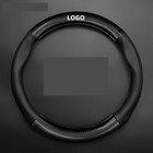 38cm Pinhole Carbon Fiber Car Steering Wheel Cover for Mazda Real Leather NEW