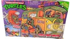 NIB Teenage Mutant Ninja Turtles Party Wagon Complete Box 1989 Playmates 4 4.