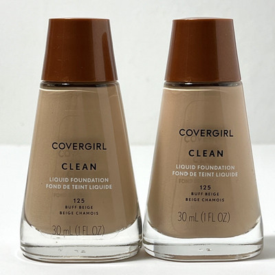 2x CoverGirl Clean Liquid Foundation 125 BUFF BEIGE