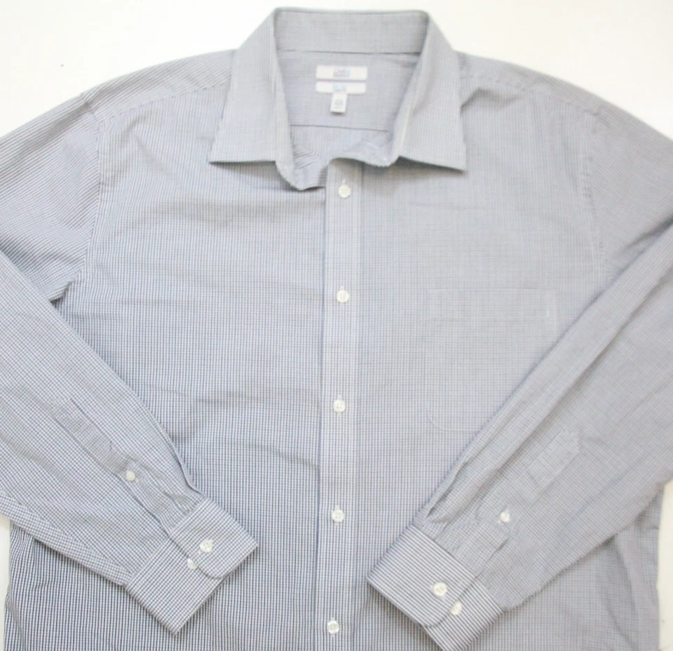 Camisa de vestir Croft & Barrow blanca negra y gris para hombre manga larga hombre XL 17,5 J36 Foto 2 de 4