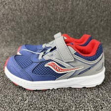 Saucony Cohesion 14 AC Kids Shoes Athletic Navy Red Gray Sneakers Size 10