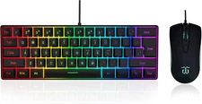 60% Gaming Keyboard and Mouse Combo, Small Keyboard and Mouse Set, Mini Gaming K