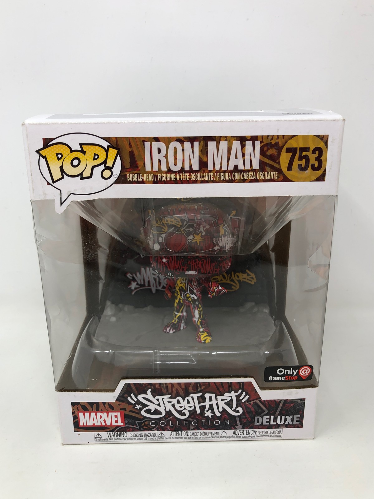 Funko Pop! Marvel Street Art Iron Man #753 Exclusivo De Gamestop Caja Dañada