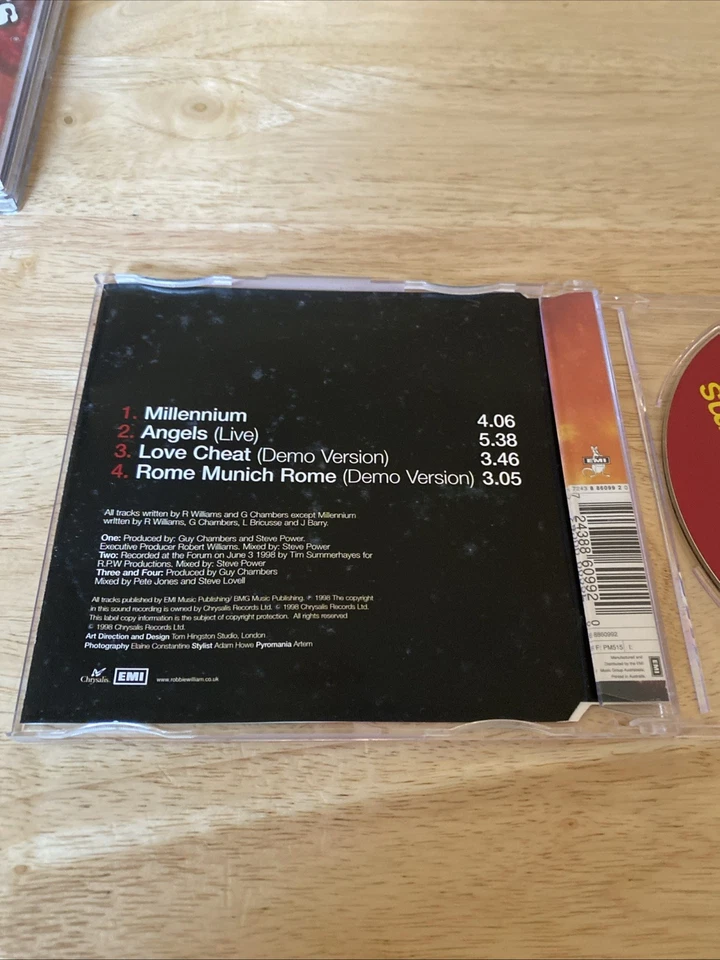 Robbie Williams Millennium (CD) Maxi-Single Import 1998 MINT Condition Disc Foto 3 de 3