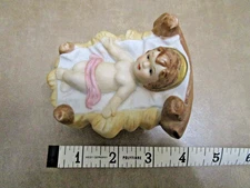 Vintage Homco Christmas Nativity Figure #5270 Baby Jesus Manger