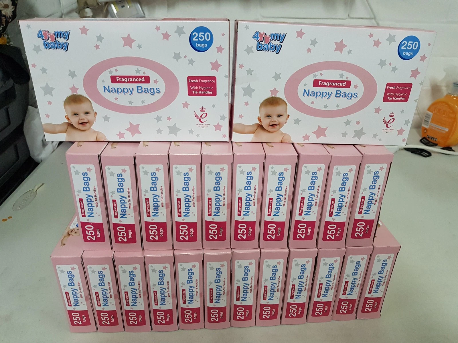 4 My Baby Case pack 24 X 250 pack of Nappy bags = 6000 BAGS!