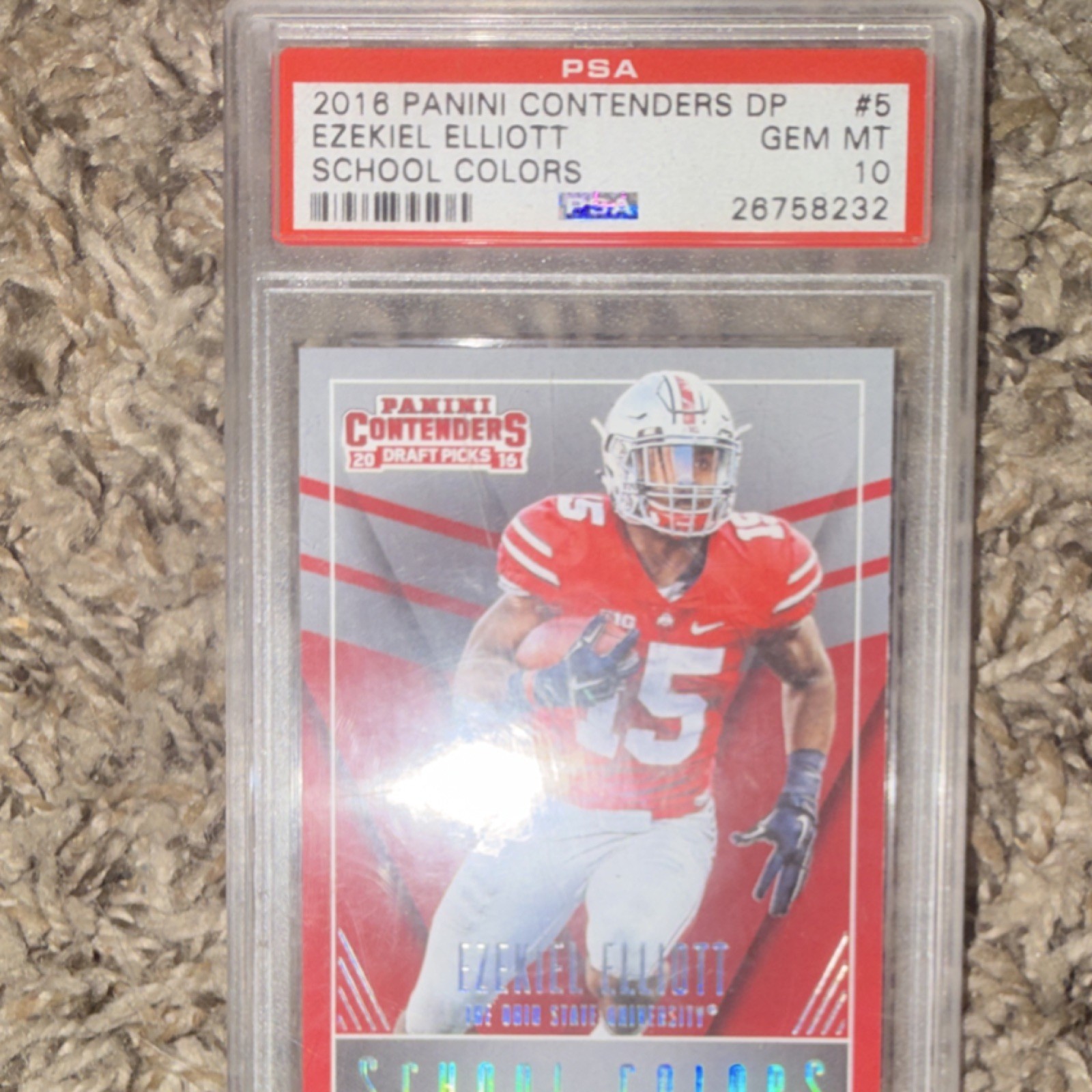 Ezekiel Elliott Panini Contenders Draft Picks School Colors #5 Base