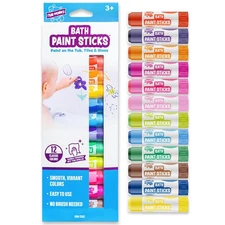 ® Bath Paint Sticks™ Bath Toy, 12 Count | Nontoxic, Washable Bathtub Paint fo...