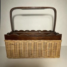 Utensil Holder Cutlery Caddy Wicker Napkins Handled Basket Tote