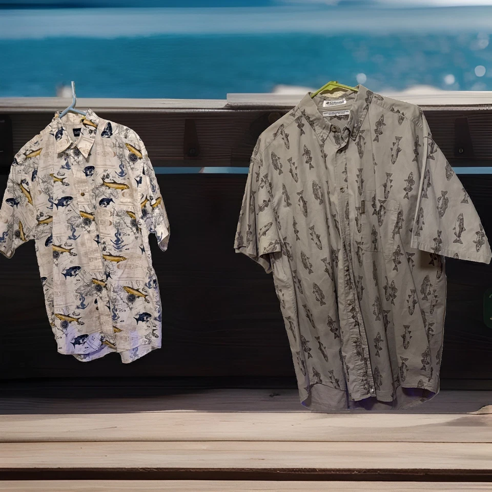 ALOT OF 2 Columbia/Pantan Men's Fishing Shirts size Large 100% cotton - Image 3 of 4