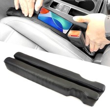 Leather Car Seat Gap Filler, 2 Pack No-Drop Seat Guard Universal Gap Stopper/Cat