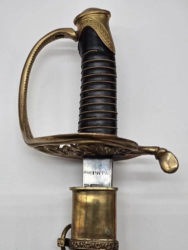 Civil War Reenactment Confederate Saber Replica W J McElroy CSA Etched Sword