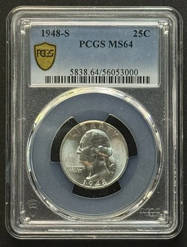 1948‑S Washington Quarter — PCGS MS64 — 90% Silver — Cert #56053000