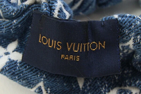 Louis Vuitton Scrunchie M77439 Azul 100% Algodón Usado Accesorio para el Cabello Clip para el Cabello Foto 4 de 4