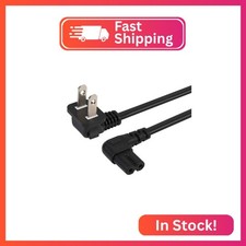 6FT Power Cord, LCD TV Power Cable 90  Angled 2-Prong Figure 8 Power Cords Angle