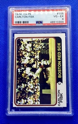1974 Topps Carlton Fisk #105 PSA 4 GC735 - Image 1 of 2