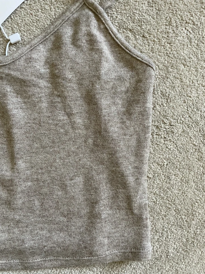 Mango Brown Strap Crop Top Natural Super Soft Women’s Size XS BNWT RRP £15.99 - Image 3 of 4