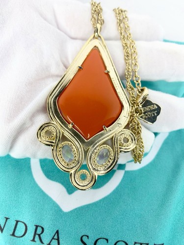 Kendra Scott Tangerine Iridescent TERESA Necklace - Picture 7 of 12