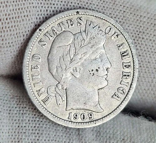1909 Barber Silver Dime Philadelphia Mint Rare Collector Coin USA 10c 90% 🔥10c