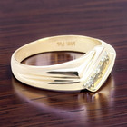 ESTATE MEN'S SOLID 14K YELLOW GOLD NATURAL DIAMOND RING SIZE 10 #8107 — photo 2