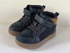 Cat  Jack Navy Blue Tan High Top Sneakers Shoes Toddler Boy's Size 5 EUC