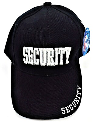 ''Security'' Adjustable Baseball Cap - Black - New With Tags