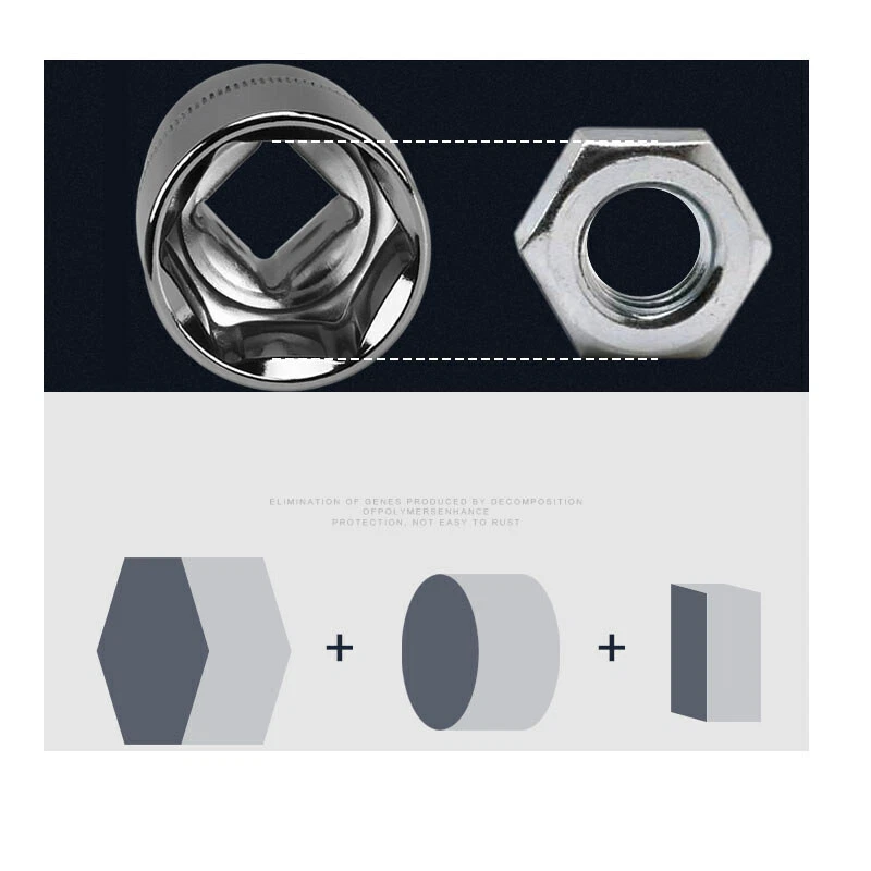 3/8" Socket Set Deep Drive 6-24mm Ratchet Deep Hex Sockets Tool Cr-v Long Reach - Image 4 of 4