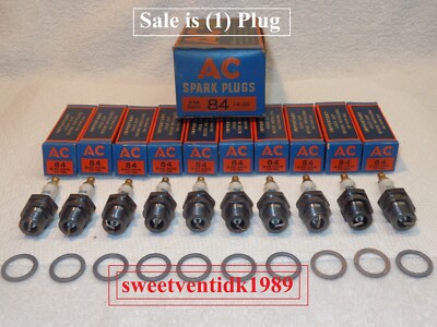 ( 1 ) ..  NOS  AC-84 Spark Plug .. 18mm Threads .. Circa 1940 s .. Made in USA