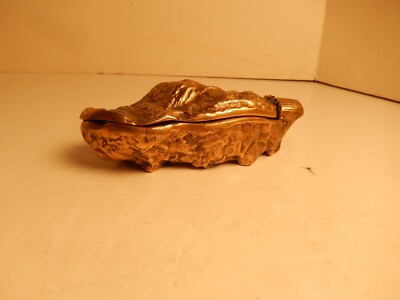 Vintage Dore Gold Bronze Oyster Trinket Box Portugal Perfect for Your Pearls!