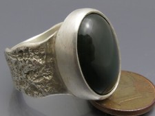 REIF-DESIGN - OBSIDIAN RING - UNIKAT AUS EIGENER GOLDSCHMIEDE - 999 FEINSILBER