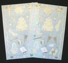 Mrs Grossman Two Vintage 6x9" 'WEDDING' Sticker Sheets (c-2001)