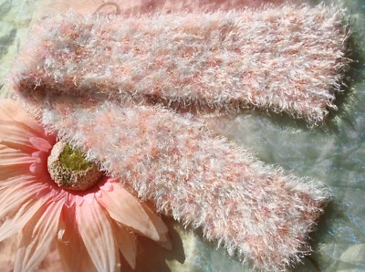 HANDMADE mega süßer KuschelSCHAL weiß hellorange 75 cm (98 104 110 116) wie NEU! - Bild 1 von 2