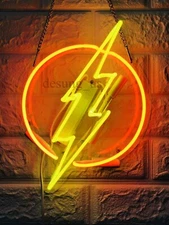 Lightning Bolt Acrylic Neon Sign 14"x10" Light Lamp Beer Bar Artwork Club LY