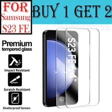 2X For Samsung Galaxy S23 FE  Premium Clear Tempered Glass Screen Protector