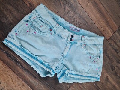 Cipo And Baxx Turquoise Shorts With Diamonds Size 31