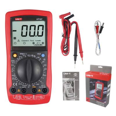 Multimeter KFZ-Bereich UNI-T LCD DMM ACV/DCV Widerstand Test DWELL PULSE und RPM