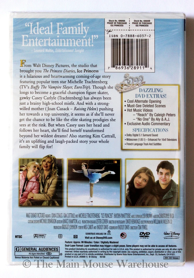 Disney Ice Princess on Widescreen DVD Ice Skating Comedy Figure Skating Movie - Image 2 of 2