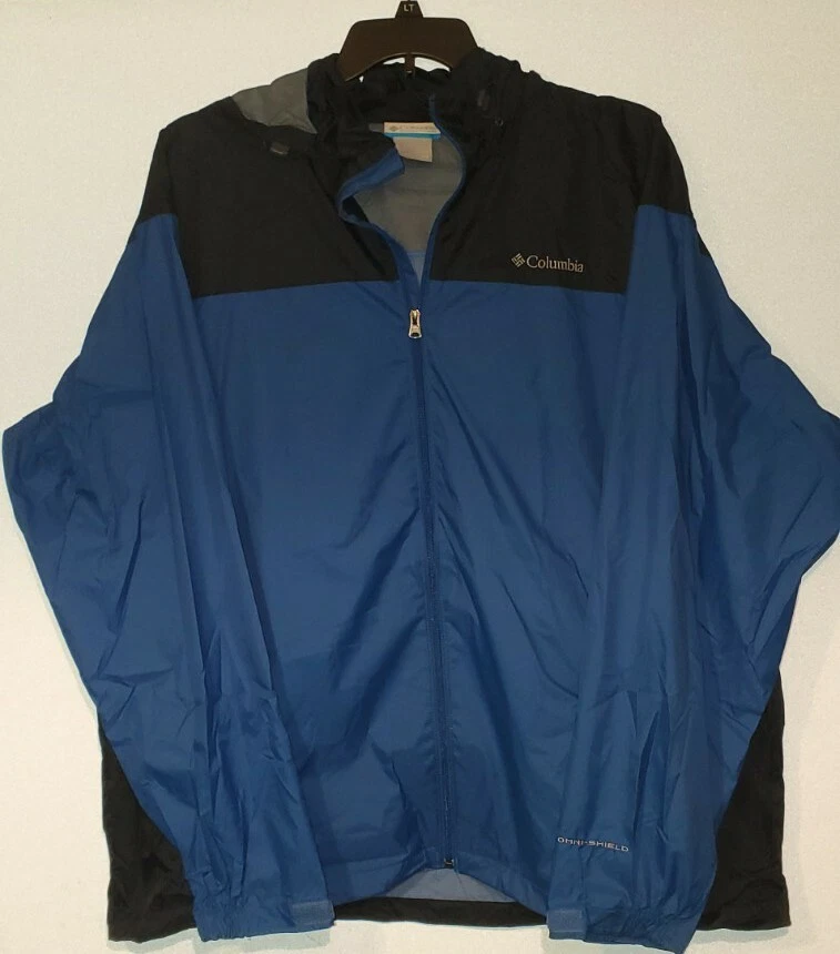 Mens Columbia XXL Timber Pointe II Waterproof Hooded Rain Jacket Blue