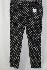 New Old Navy Pixie Mid Rise Black Daisy Pants Size 4 Ankle Length B189 
