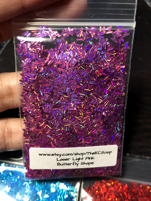 100G Solvent Resistant LASER LIGHT PINK Butterfly Shape Glitter Epoxy US Seller