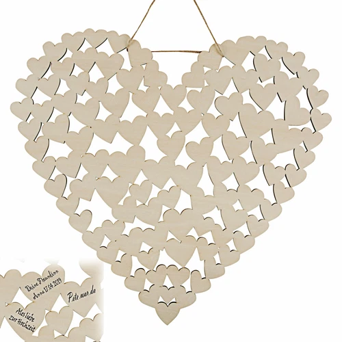 Guest book craft wedding wooden frame heart baptism confirmation birthday DIY