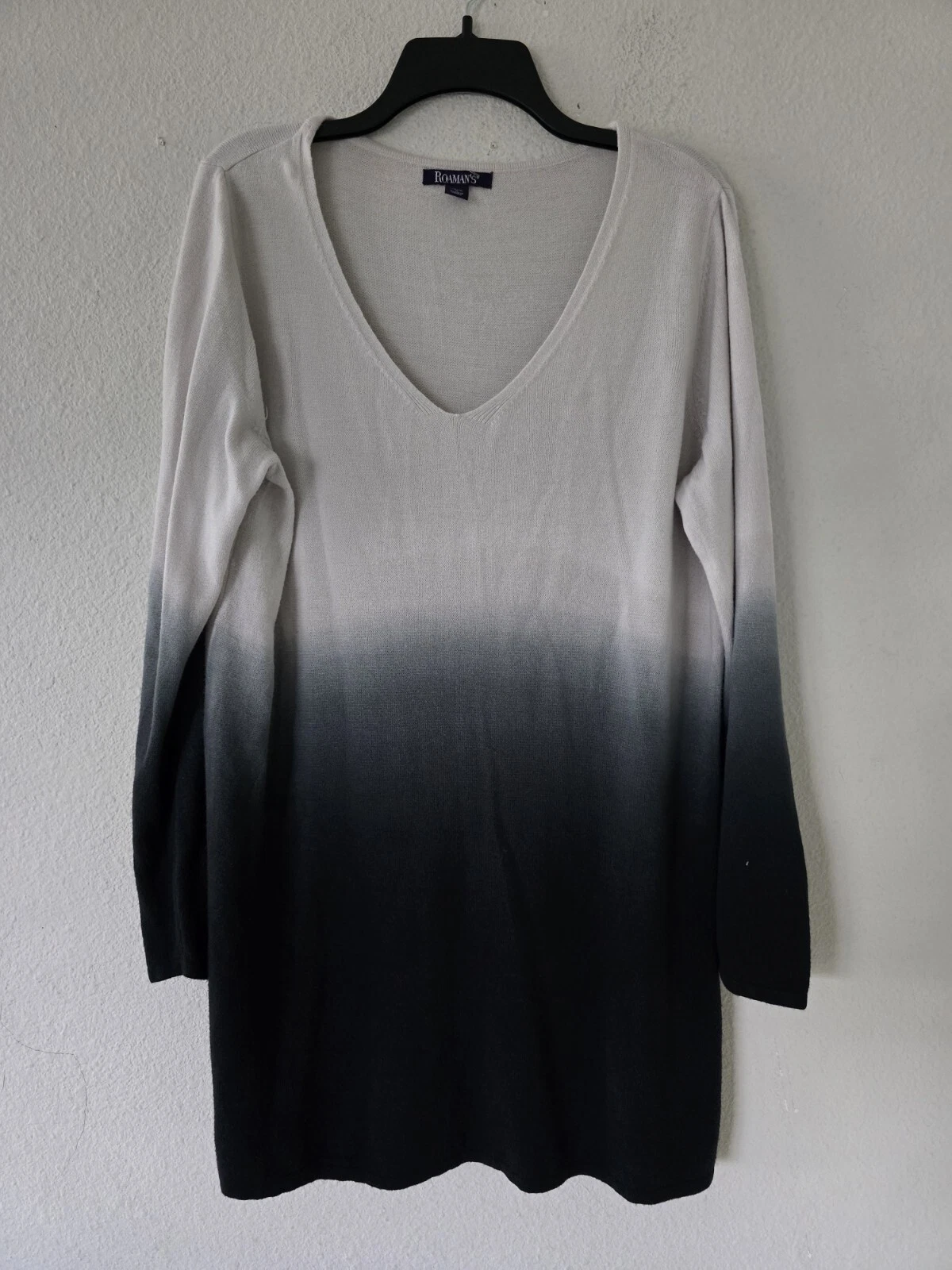 VETEMENTS Abito Roaman's taglia 6 donna Oyster Ombré a costine maglia manica lunga ottimo