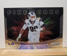 2020 Panini Prizm Football AARON DONALD Fireworks Insert #20 Los Angeles Rams 