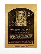 1982 JESSE HAINES Metallic Hall Of Fame Plaque Card
