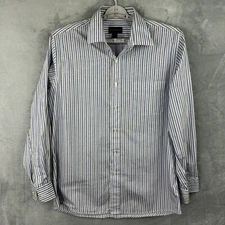 Scott Barber Shirt Mens XL White Striped Button Down Long Sleeve