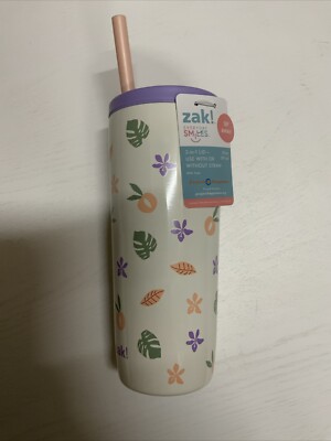 Zak! Everyday Smiles Tumbler 2 in 1 Lid 20 oz / 1.18 L New